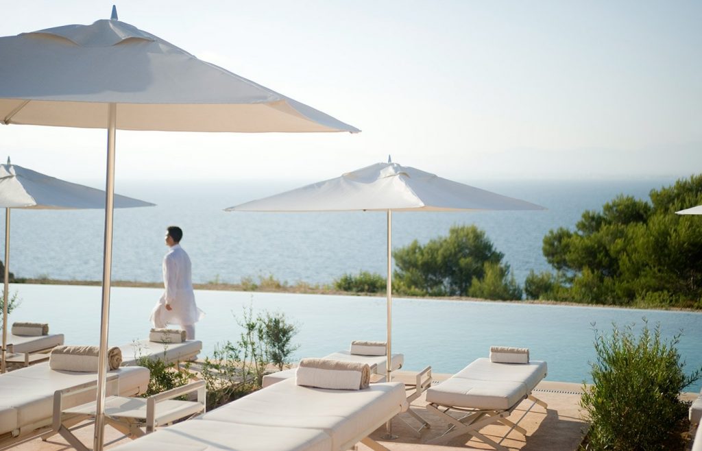 Service with a smile at the swimming pool at Cap Rocat - Luxury Hotels - MallorcanTonic