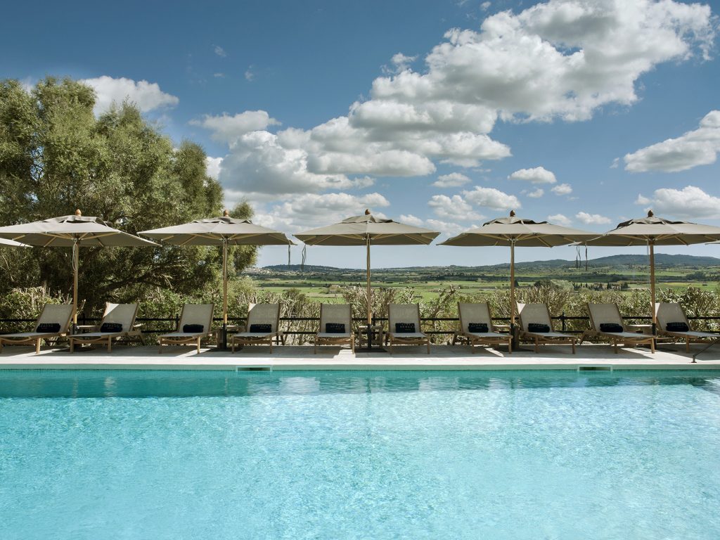 Pool view out across the countryside at Finca Serena - luxury in Mallorca