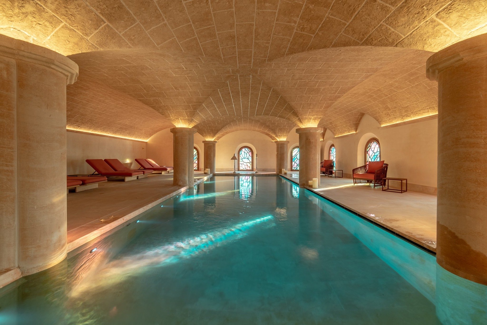 The indoor Pool at Creu de Tau in Capdepera 