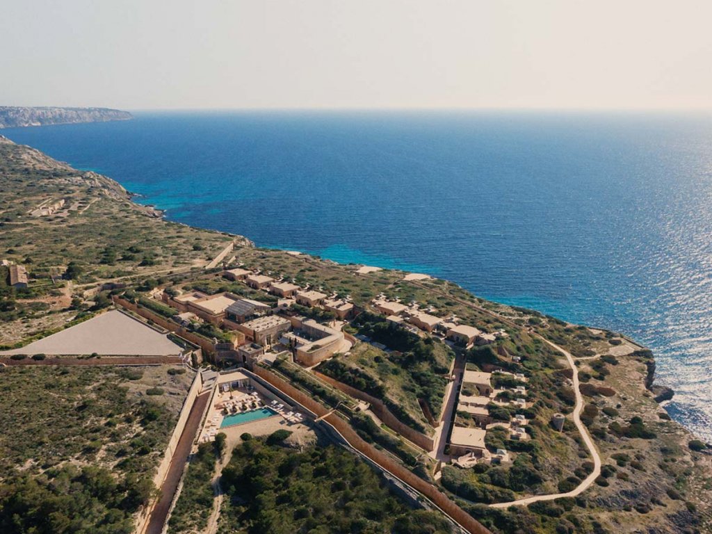 Cap Rocat - Military Fortress Hotel from the air 